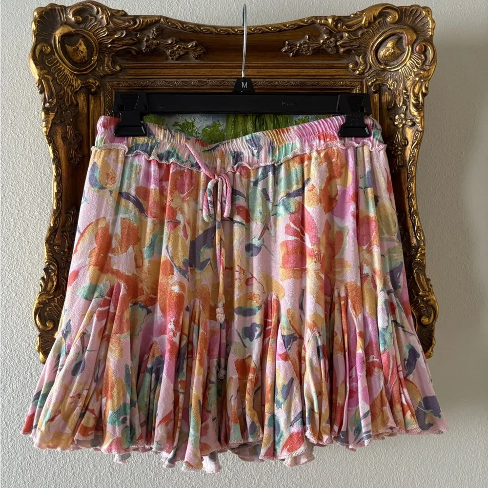 Vici Multicolor Floral Skater Skirt